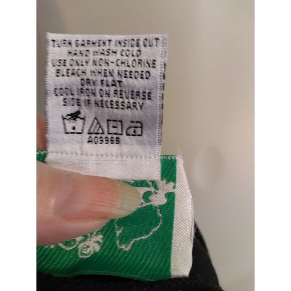 Quacker Factory Vest Cardigan Full Zip Black Green Flower Pocket Sz M - Picture 6 of 6